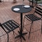 Flash Furniture 23.25 in L, 23.25 in W, 45 in H, Aluminum, Stainless Steel Top, Black TLH-059A-BK-GG - alternate 9